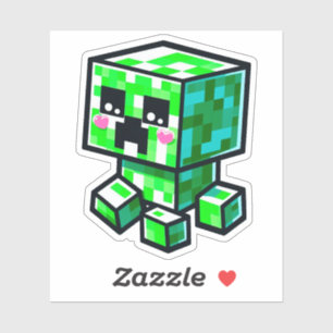 Minecraft, Cute Creeper, Minecrafter, Chibi Kawaii Sticker