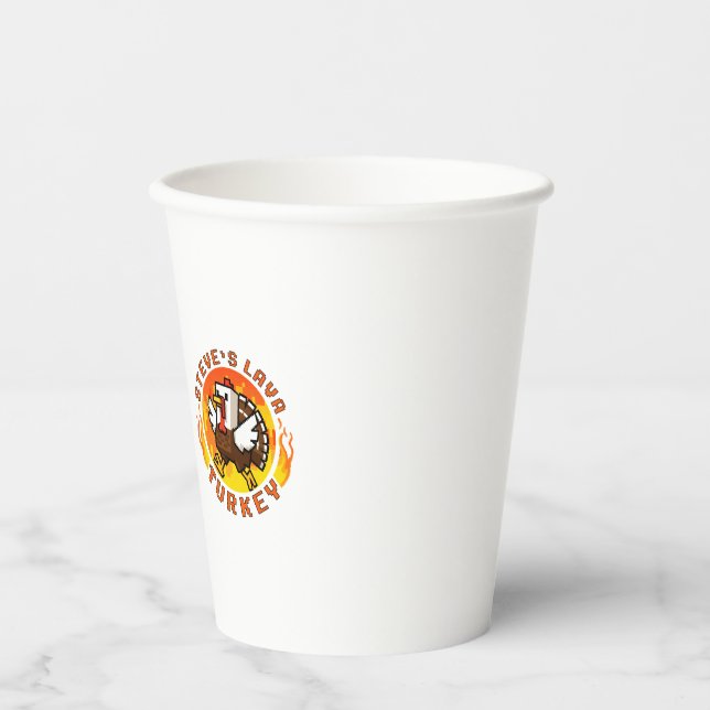 Minecraft Steve's Lava Turkey Thanksgiving Mug Paper Cups (Front)