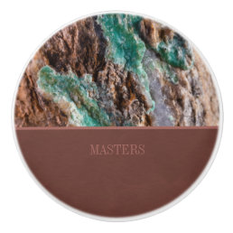 Mined Turquoise Stone Personalized Ceramic Knob