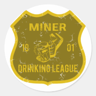 Miner Drinking League Classic Round Sticker