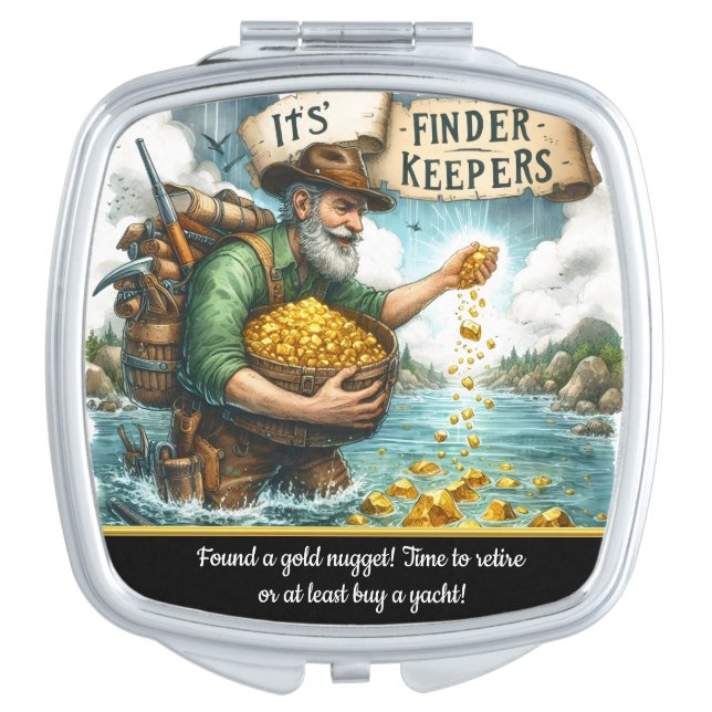 Miner finds treasure by the river compact mirror (Front)