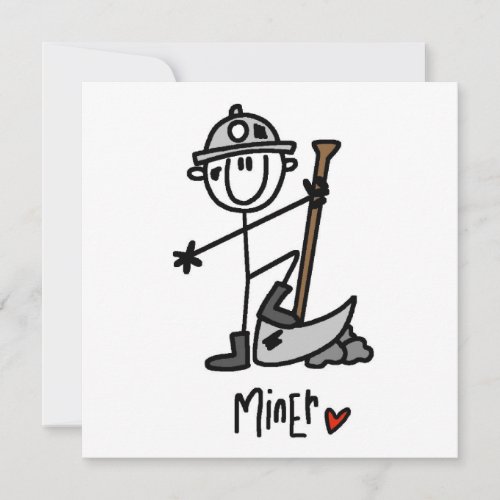 Miner Stick Figure Personalized Invitation