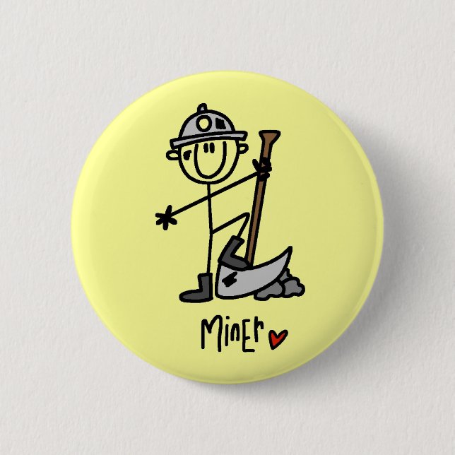 Miner Stick Figure Button (Front)