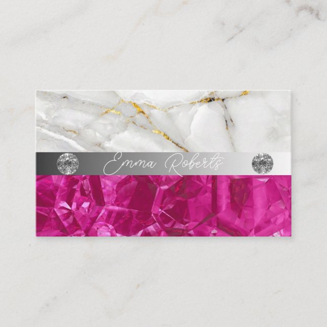 Mineral Amethyst Crystal Quartz Texture Business Card (Front)