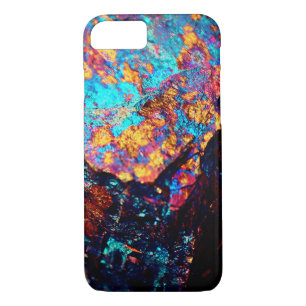 Mineral chalcopyrite stone stone black blue gold iPhone 8/7 case