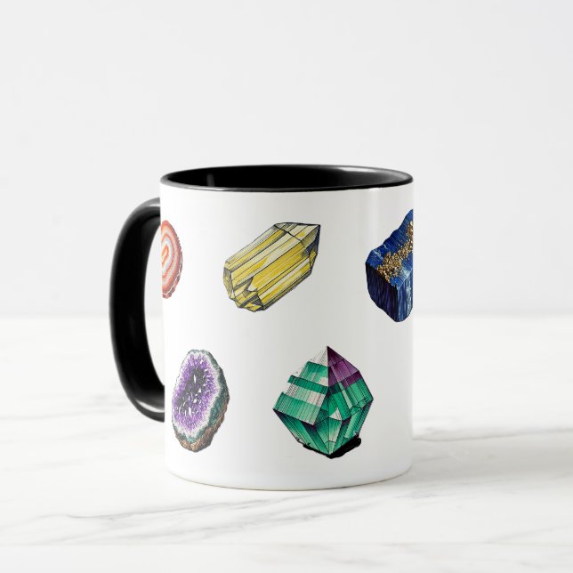 Mineral Crystal Mug - Vibrant Natural Gemstone Des (Front Left)