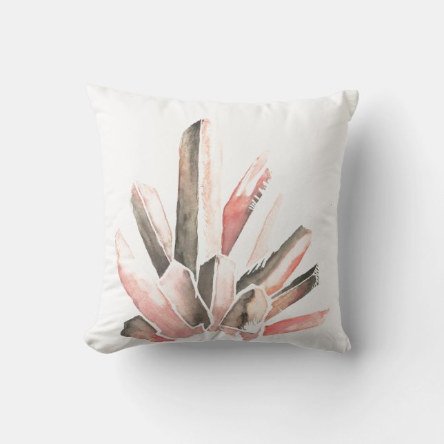 Mineral Watercolor Pink Throw Pillow (Front)