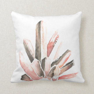 Mineral Watercolor Pink Throw Pillow