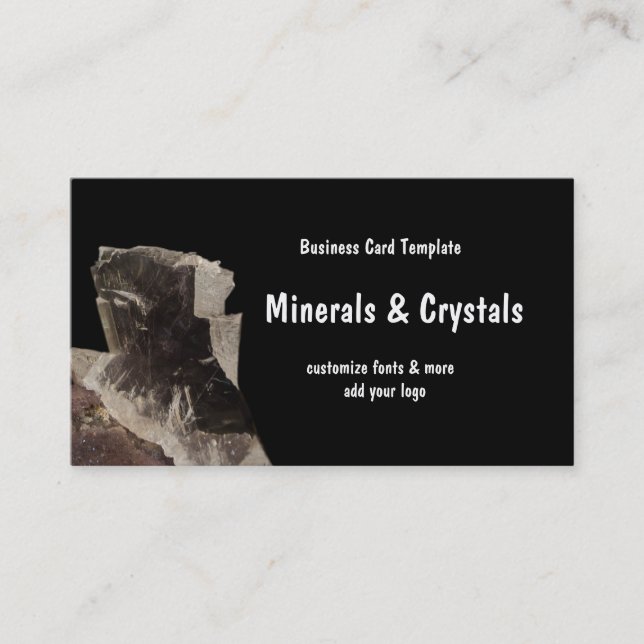 Minerals and Quartz Crystals Business Card (Front)