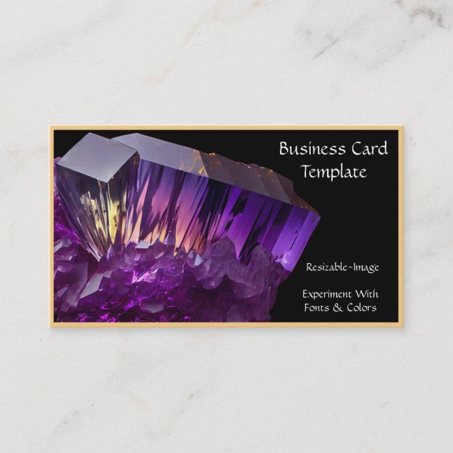 Minerals Crystal Energy Amethyst Business Card (Front)