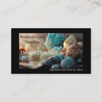 Minerals Crystal Energy Reiki Business Card by businesscardslogos at Zazzle