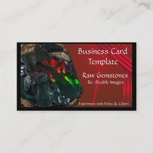 Minerals Crystal Raw Opal Business Card (Front)