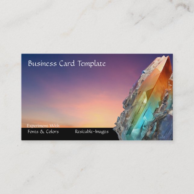 Minerals Healing Energy Crystal Business Card (Front)
