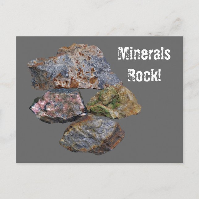 Minerals Rock Collectors Funny Postcard (Front)
