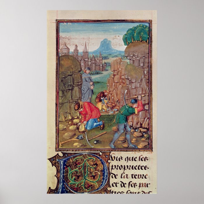 Miners at work, 'Des Proprietez des Choses' Print