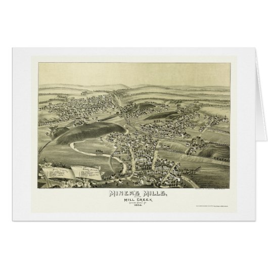 Miner's Mills, PA Panoramic Map - 1892 Cards (Front Horizontal)