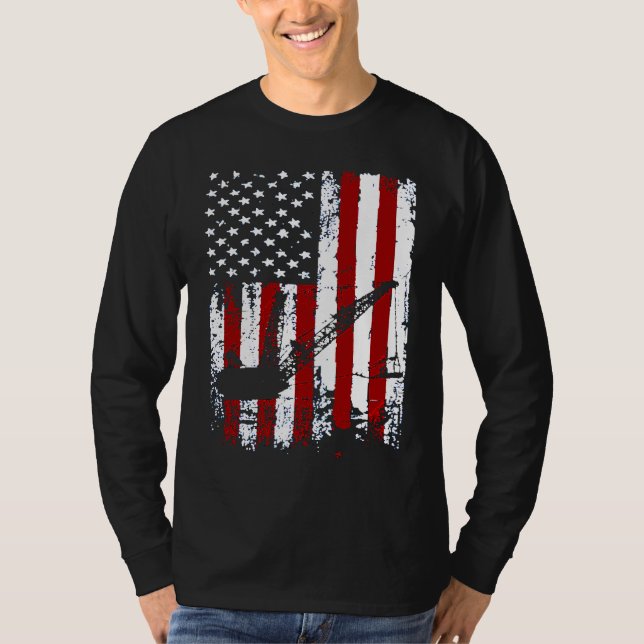 Miners Patriotic American Flag Retro Men Women Min T-Shirt (Front)