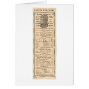 Miners' Restaurant Menu (1083A) Cards