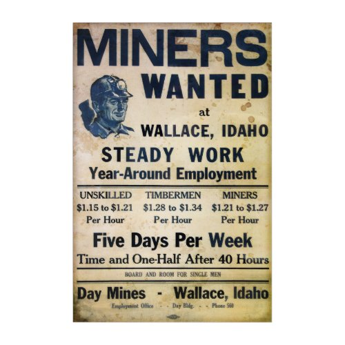 Miners Wanted 1939 Acrylic Print