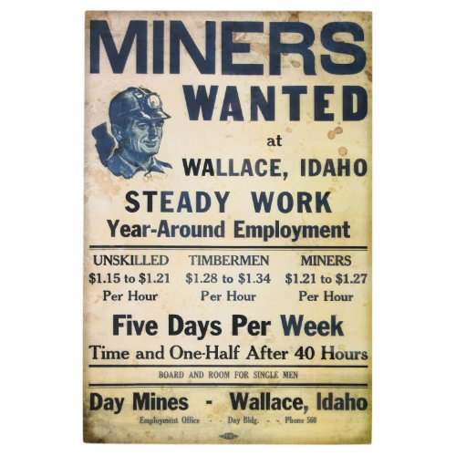 Miners Wanted 1939 Metal Print