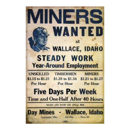Miners Wanted 1939 Photo Print
