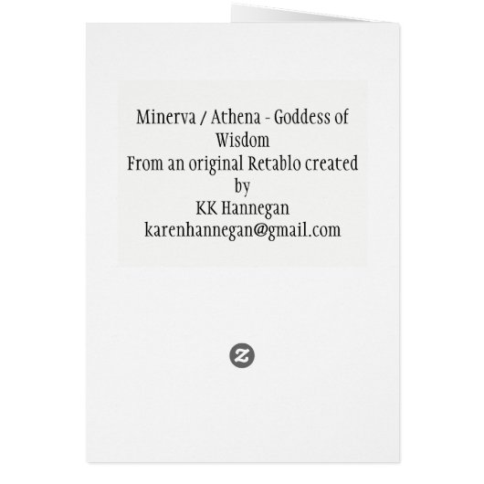 Minerva /Athena - Goddess of Wisdom (Back)
