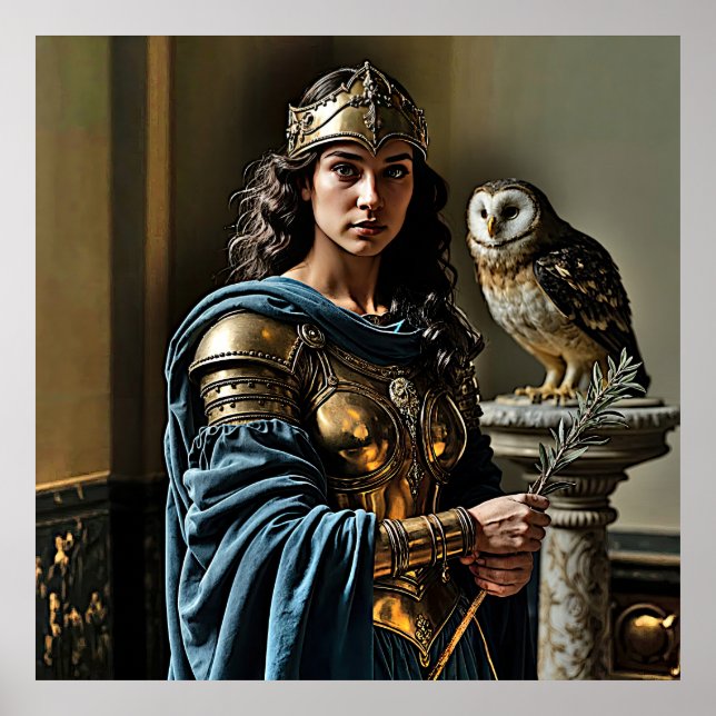 Minerva’s Silent Vigil - Roman Goddess Poster (Front)