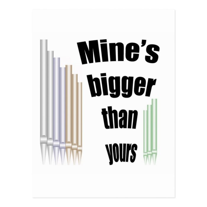 Mine's bigger than yours postcard