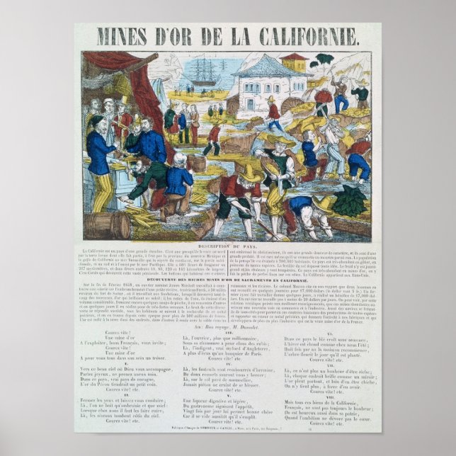 'Mines d'Or de la Californie' Poster (Front)