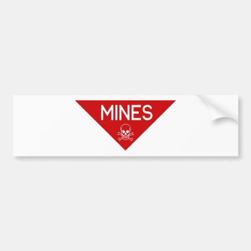 MINES SIGN  SIGNAGE  SYMBOL BUMPER STICKER