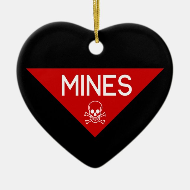 MINES SIGN | SIGNAGE | SYMBOL CERAMIC ORNAMENT (Front)