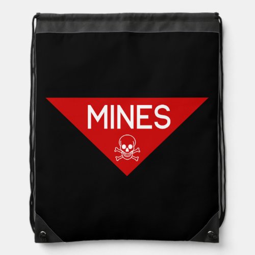 MINES SIGN  SIGNAGE  SYMBOL DRAWSTRING BAG