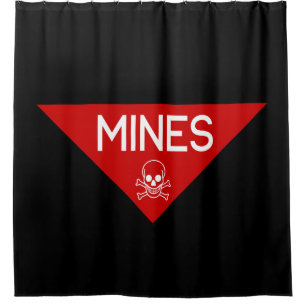 MINES SIGN SIGNAGE SYMBOL SHOWER CURTAIN