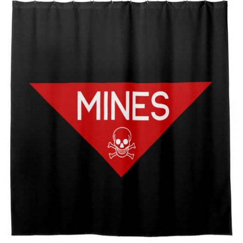 MINES SIGN  SIGNAGE  SYMBOL SHOWER CURTAIN