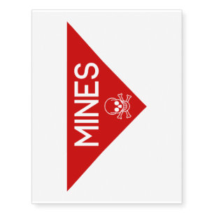 MINES SIGN SIGNAGE SYMBOL TEMPORARY TATTOOS
