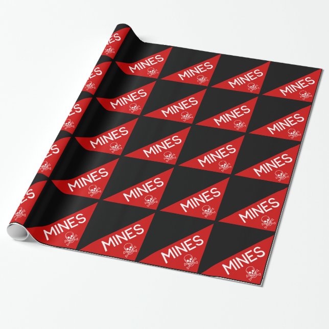 MINES SIGN | SIGNAGE | SYMBOL WRAPPING PAPER (Unrolled)