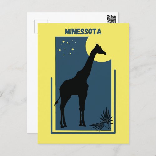 Minessota Como Zoo St Paul Vintage Giraffe Postcard