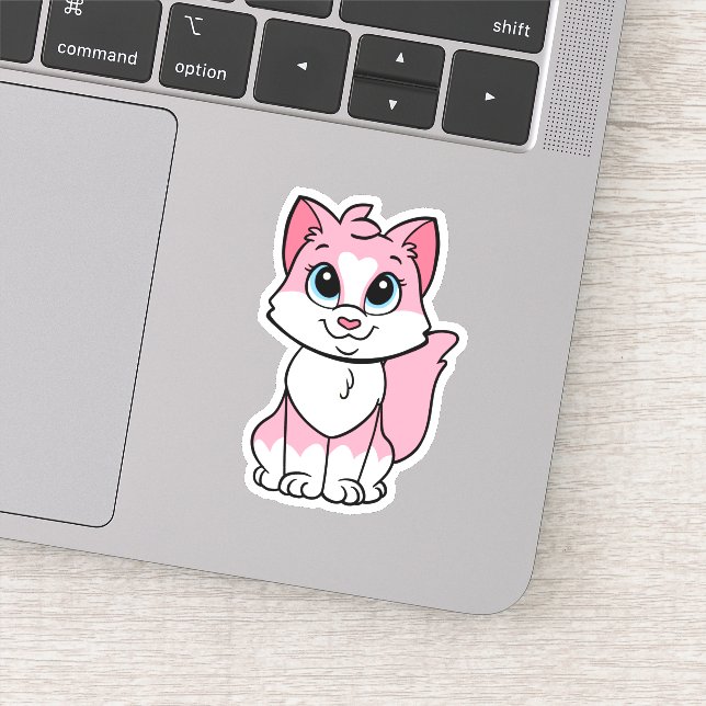 Minette, the pink kitten Sticker (Detail)
