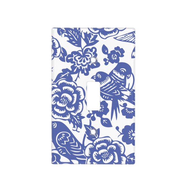 Ming Vase Pattern in Blue and White Light Switch Cover (Front)
