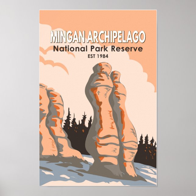 Mingan Archipelago National Park Reserve Vintage Poster (Front)