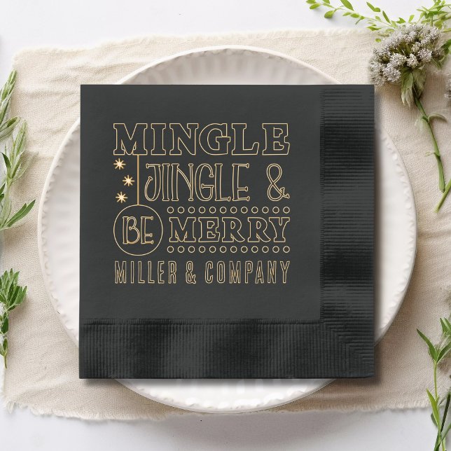 Mingle Jingle & Be Merry Corporate Personalized Foil Napkins (Creator Uploaded)