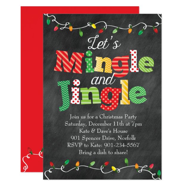Mingle & Jingle Christmas Lights Invitation
