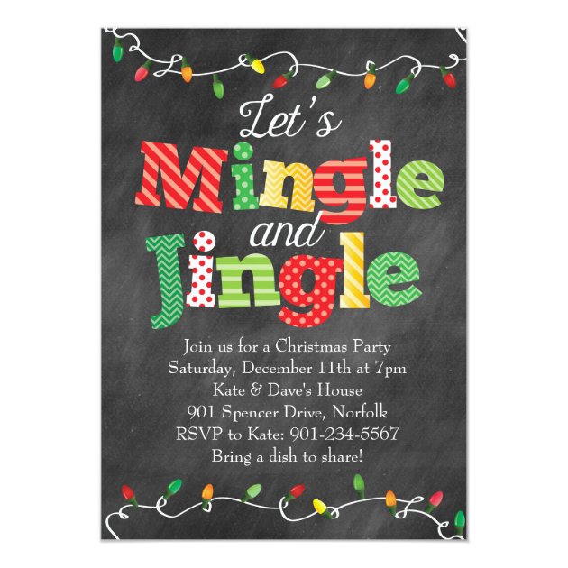 Mingle & Jingle Christmas Lights Invitation