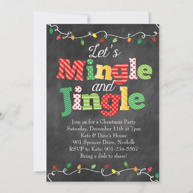 Mingle & Jingle Christmas Lights Invitation (Front)