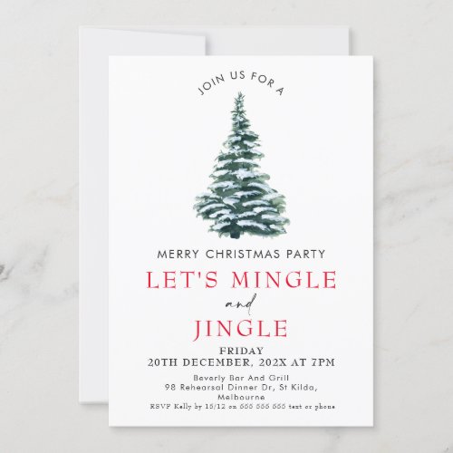 Mingle Jingle Christmas Tree Christmas Party  Invitation