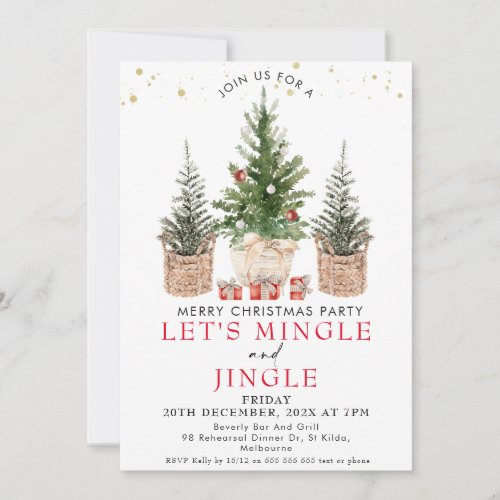 Mingle Jingle Christmas Trees Christmas Party Invitation