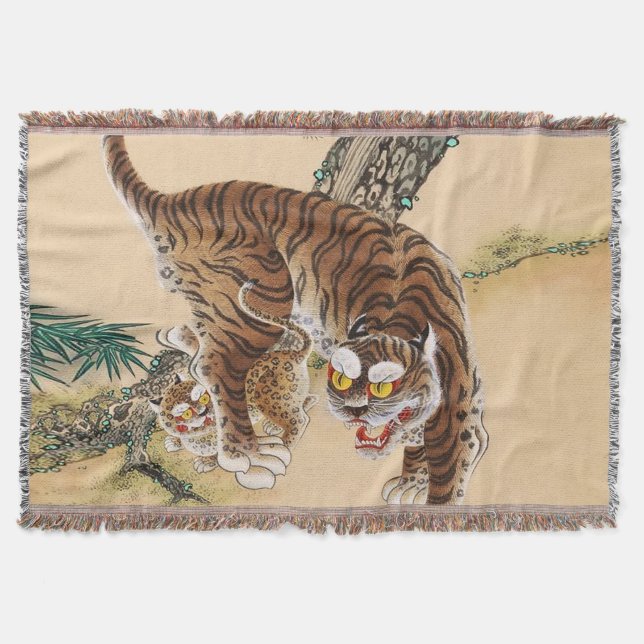 Minhwa Korean Ugly Tiger  Throw Blanket (Front)