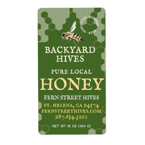 Mini 2x 375 Backyard Honey Label with Bee