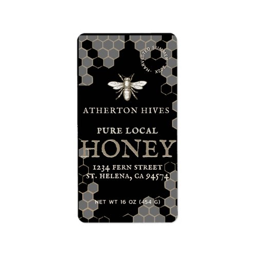 Mini 2x 375 Ivory Honey Label with Heraldic Bee