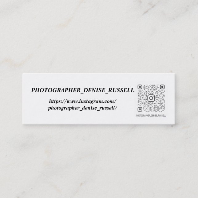 Mini, 3.0" x 1.0" mini business card (Front)